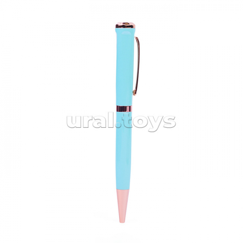 Ручка шариковая с поворотным механизмом PEARL BL, синяя, пулевидный пиш.узел 0,7 мм, корпус металлический, сменный стержень 99 мм типа Parker, подарочная упаковка