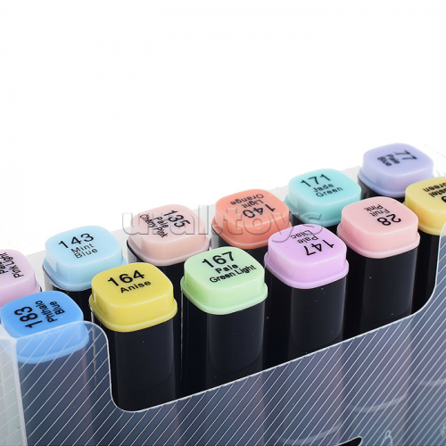 Набор маркеров для скетчинга двусторонние Fantasia, 12цв., Pastel colors (пастельные цвета), пулевид./клиновид. наконечники, пиш.узлы 3.0-6.2мм, ПВХ- упаковка