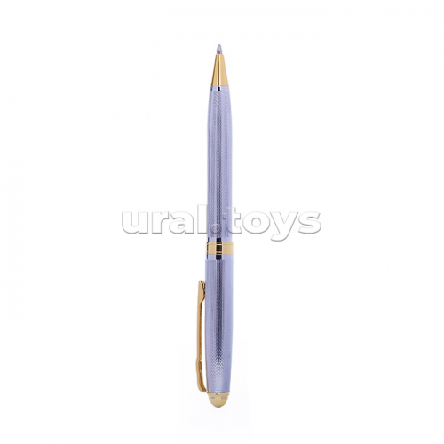Ручка шариковая с поворотным механизмом CIRCLE S, синяя, пулевидный пиш.узел 0,7 мм, корпус металлический, сменный стержень 99 мм типа Parker, подарочная упаковка