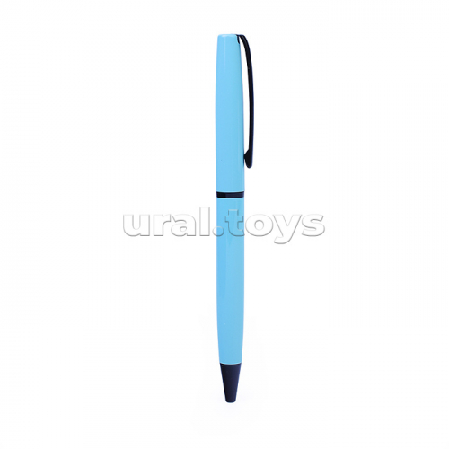 Ручка шариковая с поворотным механизмом TRI BL, синяя, пулевидный пиш.узел 0,7 мм, корпус металлический, сменный стержень 99 мм типа Parker, подарочная упаковка