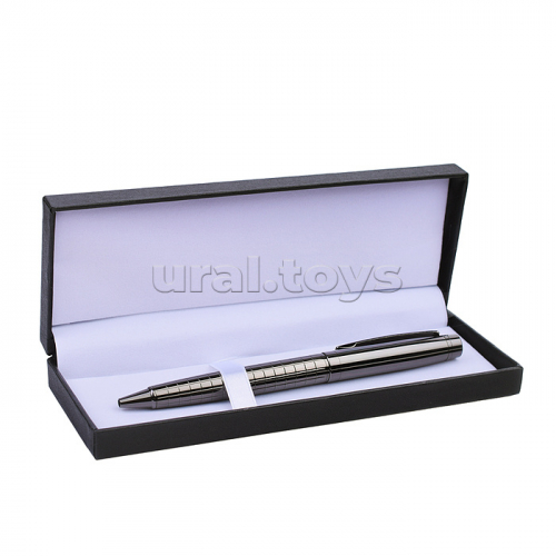 Ручка шариковая с поворотным механизмом MAG GB, синяя, пулевидный пиш.узел 0,7 мм, корпус металлический, сменный стержень 99 мм типа Parker, подарочная упаковка