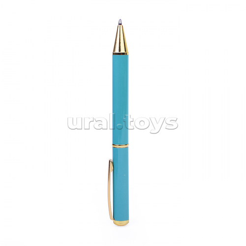 Ручка шариковая с поворотным механизмом TOP GR, синяя, пулевидный пиш.узел 1,0 мм, корпус металлический, сменный стержень 99 мм, подарочная упаковка