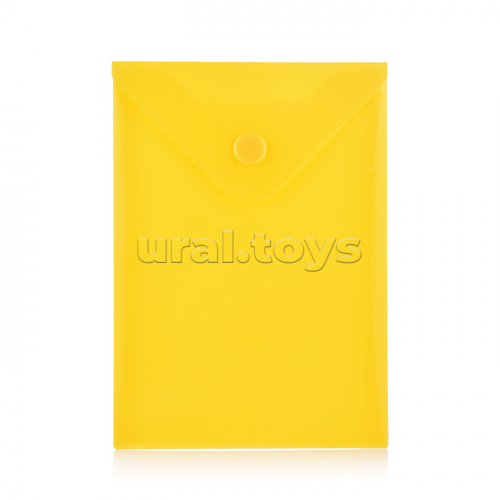 Папка-конверт на кнопке A6 (105x148 мм) 180 мкм, непрозрачная ассорти (красная, синяя, зеленая, желтая) клапан по короткой стороне