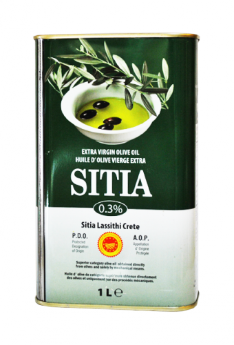 Масло оливковое Экстра Виржин SITIA 0,3% 1литр (т.зеленая) жесть