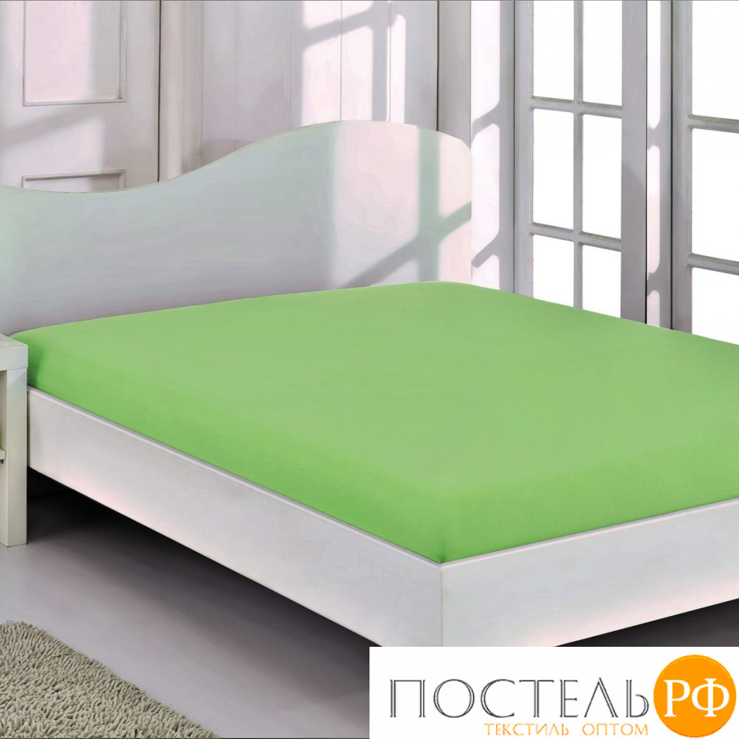 S.145з Простынь трикотажная (зеленая) 180x200+30 см на резинке