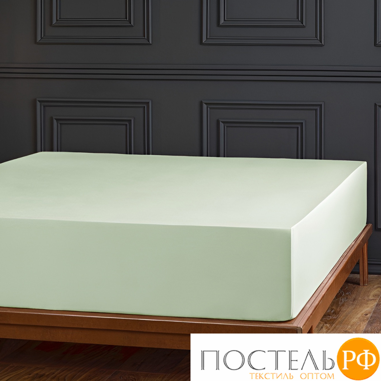 T1224T10005110 Простыня на резинке Tivolyo home зелёный Евро