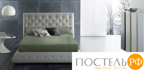 114911406-сгL40 Простыня на резинке Satin Luxe 160х200х25 Сицилийская олива