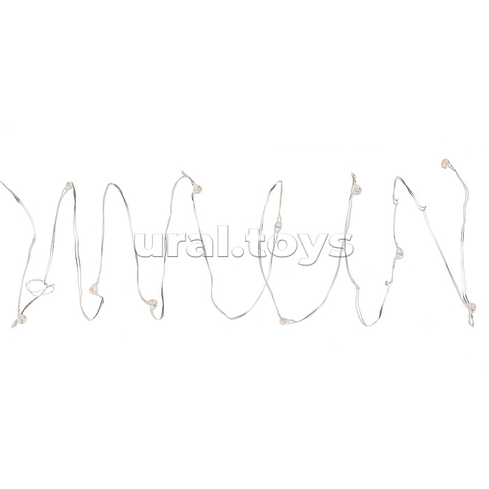 Электрогирлянда Роса 2 м, 20 ламп, на батарейках, цветная