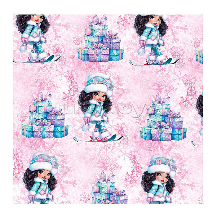 Бумага оберточная для сувенирной продукции в рулонах, с полноцветным декоративным рисунком, плотностью 80 г/м2 100х70см.