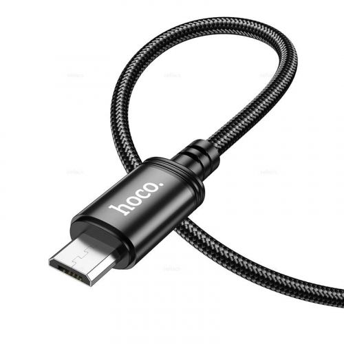 Кабель Hoco X 89 USB A, microUSB B, нейлон, черный 1м, в коробке