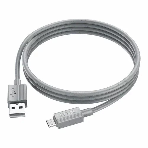 Кабель Hoco X107 USB A, microUSB B, ПВХ, 2,4A, серый 1м, в коробке (31)