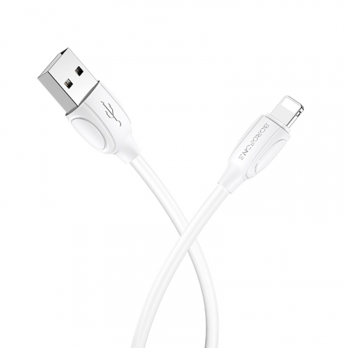 Кабель Borofone BX 19 USB A, Lightning, ПВХ, 2,4А, белый, 1м, в коробке (648)