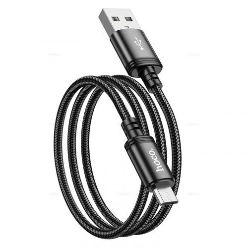 Кабель Hoco X 89 USB A, microUSB B, нейлон, черный 1м, в коробке