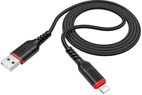 Кабель Hoco X 59 USB A, Lightning, нейлон, черный 2м, в коробке