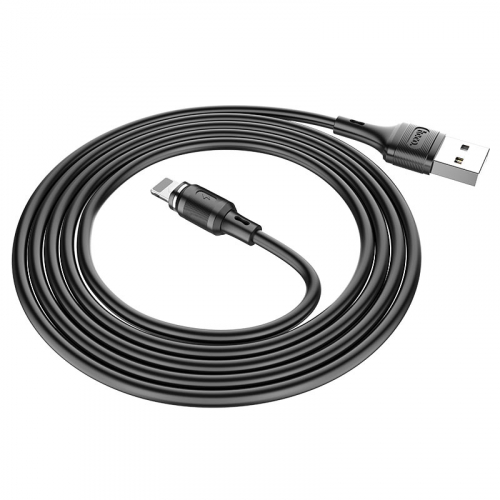 Кабель Hoco X 52 USB A, Lightning, магнитный, ПВХ, черный в коробке,1м (31)