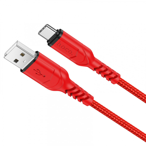 Кабель Hoco X 59 USB A, Type-C, нейлон, 3A, красный в коробке, 2м (33)