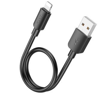 Кабель Hoco X 96 USB A, Lightning, ПВХ, 2.4А, 0.25м черный (идеален для питания от Power Bank)