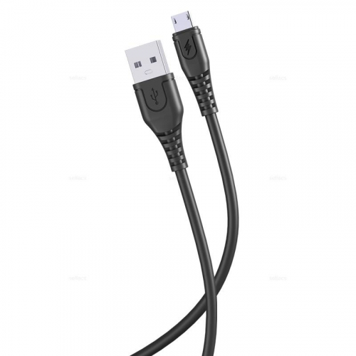 Кабель Jokade JA010 USB A, microUSB B, ПВХ, 3А, черный, 1м, коробка