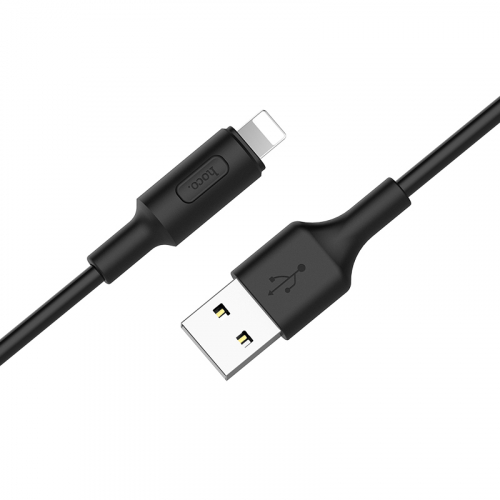 Кабель Hoco X 25 USB A, Lightning, ПВХ, черный 1м, (30)