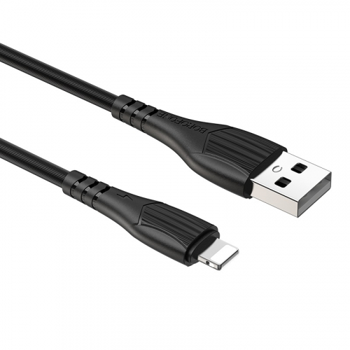 Кабель Borofone BX 37 USB A, Lightning, ПВХ, 2.4А, черный, 1м, в коробке (720)