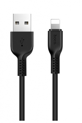 Кабель Hoco X 13 USB A, Lightning, ПВХ, черный, 1м, в пакете (36)