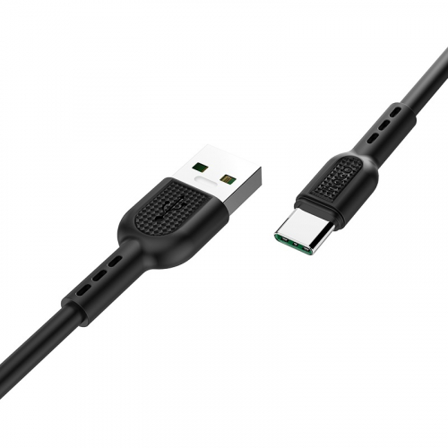 Кабель Hoco X 33 USB A, Type-C, ПВХ, 5A, черный в коробке, 1м (33)