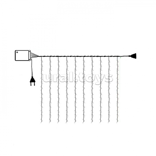 Электрогирлянда-занавес 6*3м, 640 ламп, белый