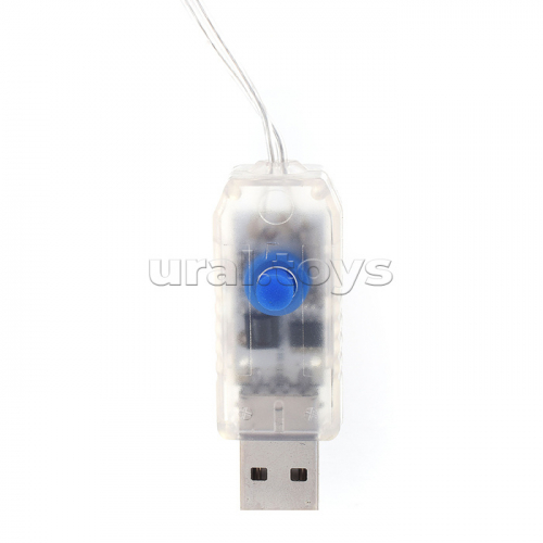 Электрогирлянда светодиодная Роса, 20 м, 200 ламп, USB, пульт, цветная