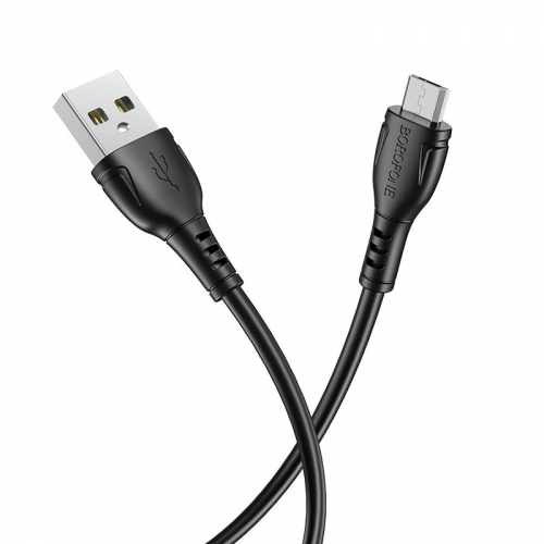 Кабель Borofone BX 51 USB A, microUSB B, ПВХ, 2.4А, черный в коробке,1м (360)