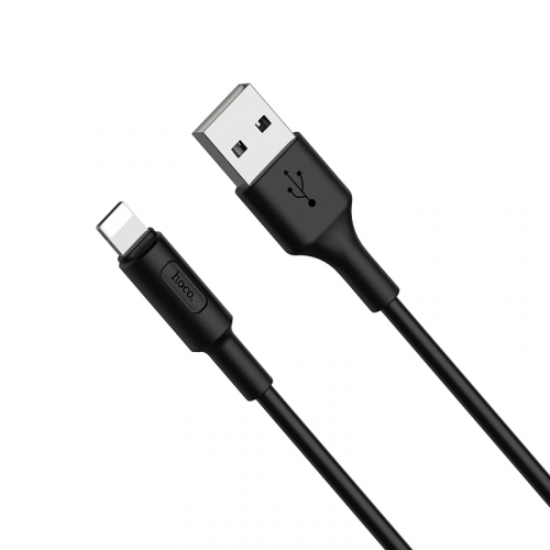 Кабель Hoco X 25 USB A, Lightning, ПВХ, черный 1м, (30)