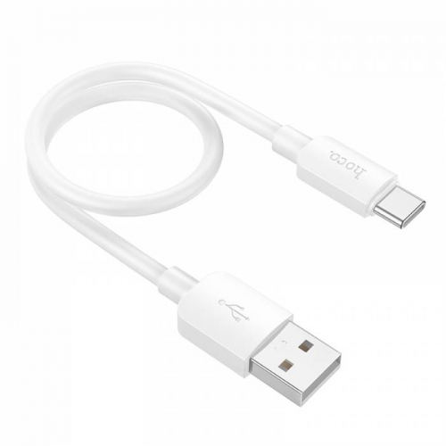 Кабель Hoco X 96 USB A, Type-C, ПВХ, 3A, (27W) белый в коробке, 0.25м (30)