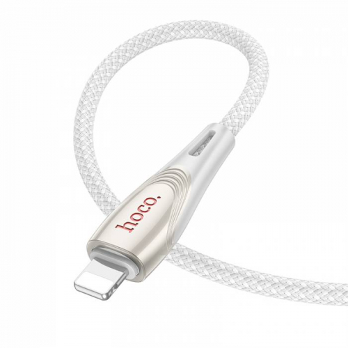 Кабель Hoco U133 USB A, Lightning, нейлон 2,4A, серый, 1,2м