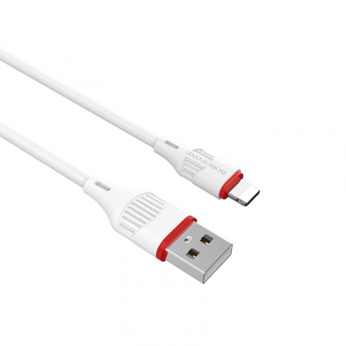 Кабель Borofone BX 17 USB A, Lightning, ПВХ, 2А, белый, 1м, в коробке (720)