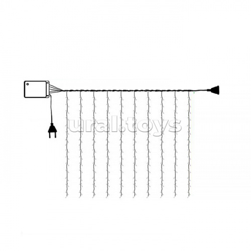 Электрогирлянда-занавес 3*2м, 320 ламп, синий