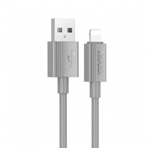 Кабель Hoco X107 USB A, Lightning, ПВХ, 2,4A, серый 1м, в коробке (31)