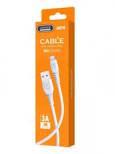 Кабель Jokade JA010 USB A, Lightning, ПВХ, 3А, белый, 1м, коробка