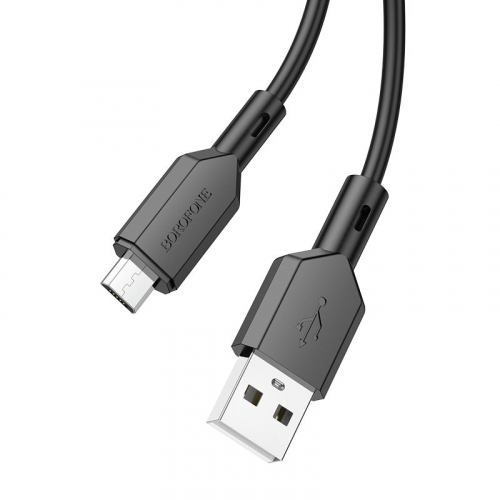 Кабель Borofone BX 70 USB A, microUSB B, ПВХ, 2,4А, черный в коробке,1м