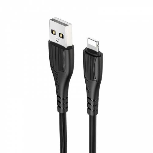 Кабель Borofone BX 37 USB A, Lightning, ПВХ, 2.4А, черный, 1м, в коробке (720)