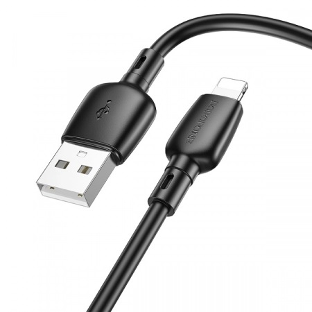 Кабель Borofone BX 93 USB A, Lightning, ПВХ, черный 1м, 2.4A