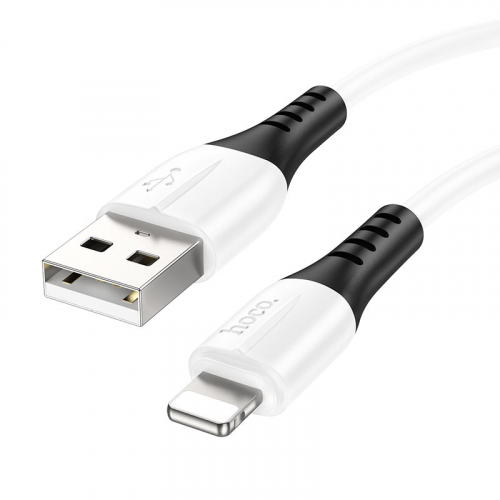 Кабель Hoco X 82 USB A, Lightning, силикон, 2.4А, белый, 1м, в коробке