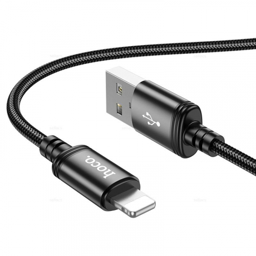 Кабель Hoco X 89 USB A, Lightning, нейлон, черный, 1м, в коробке