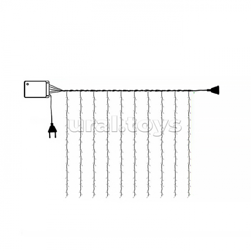 Электрогирлянда-занавес 3*2м, 320 ламп, белый