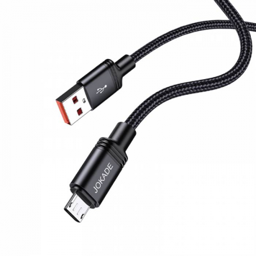 Кабель Jokade JA034 USB A, microUSB B, нейлон, 5А, мет.разъем, черный, 1м, коробка