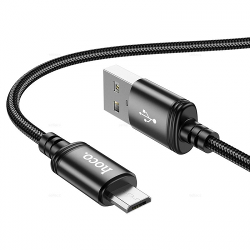 Кабель Hoco X 89 USB A, microUSB B, нейлон, черный 1м, в коробке