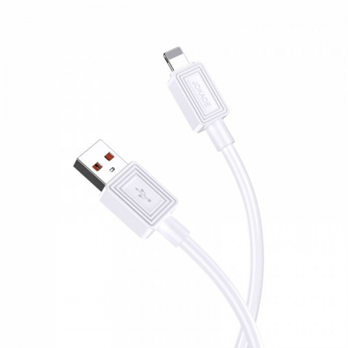 Кабель Jokade JA029 USB A, Lightning, силикон, 5А, белый, 1м, коробка