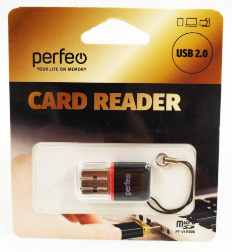 Карт-Ридер Perfeo microSD (PF-VI-R008) Black