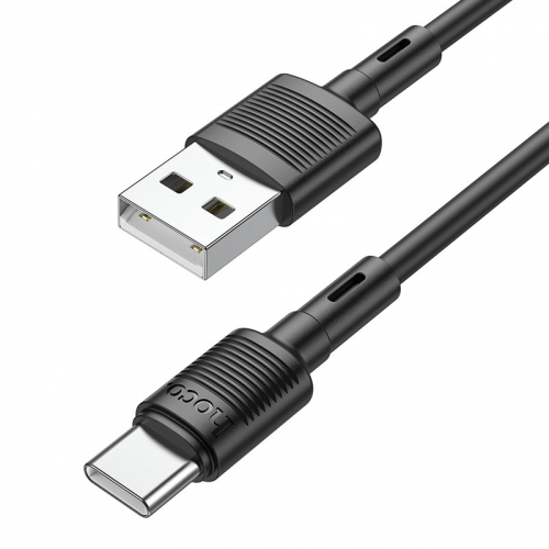 Кабель Hoco X 83 USB A, Type-C, ПВХ, 3A, черный в коробке, 1м (33)