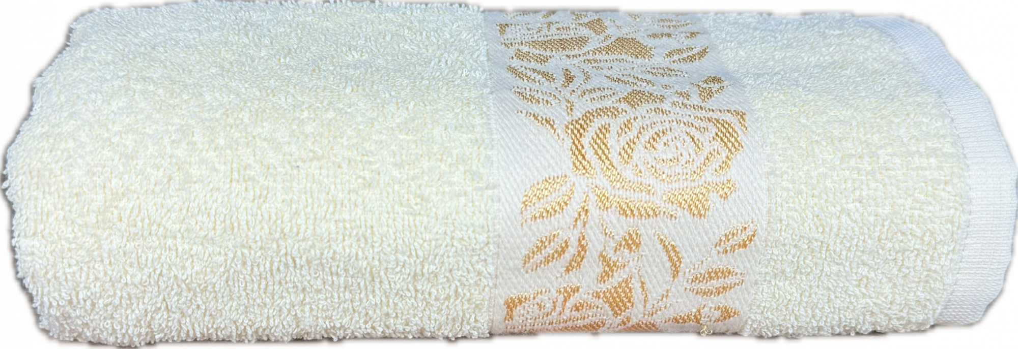 Полотенце махровое 7299 РОЗЫ В БОРДЮРЕ - 2 вид 91 - эскимо р-р 45х90