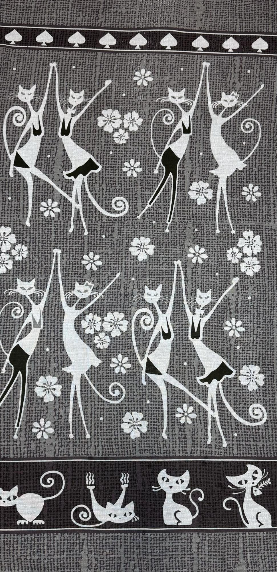 Полотенце вафельное банное ТАНЦУЮЩИЕ КОШКИ р-р 75х150