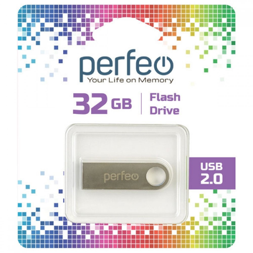 Флэш-диск USB Perfeo 32 GB M07 silver metal series